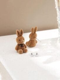 Brown Color Teddy Bear Stud Earrings (Pack of 2) - Image 4