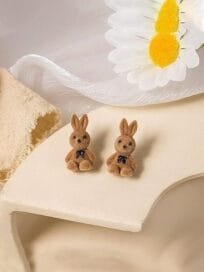 Brown Color Teddy Bear Stud Earrings (Pack of 2) - Image 5