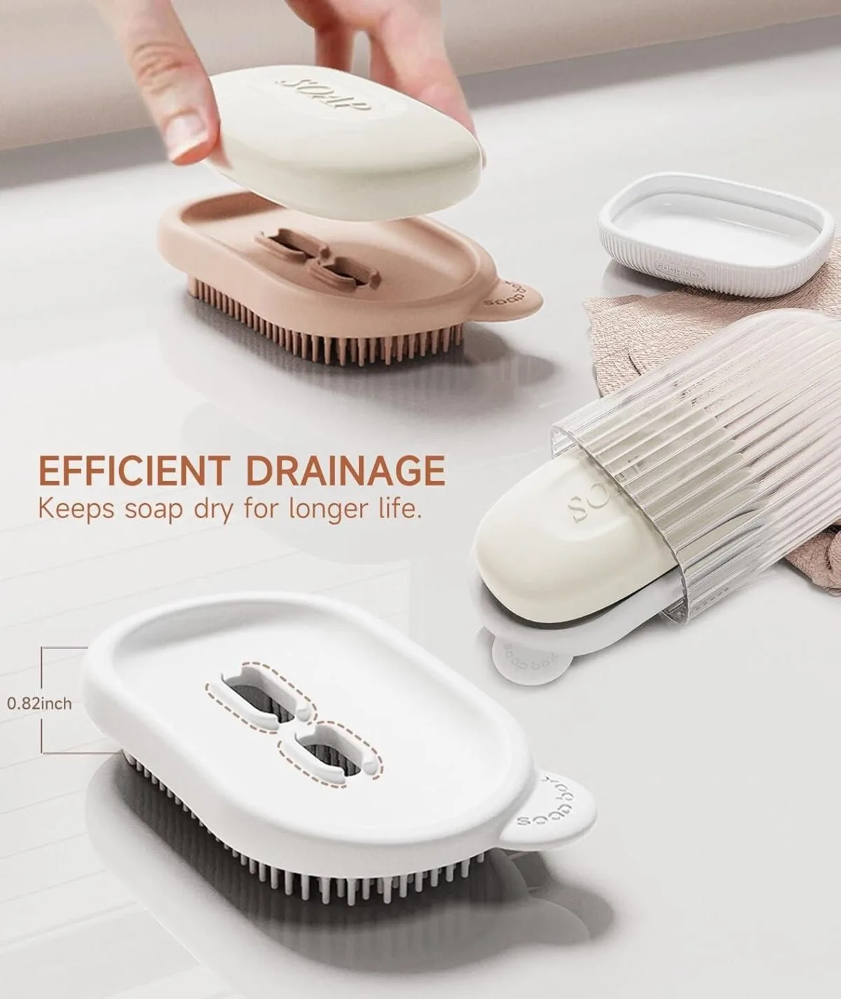 Waterproof 2-in-1 Soap Dish With Lid Soap Storage Box - Image 5