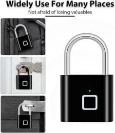 Fingerprint Padlock Rechargeable Keyless Anti-theft Security Smart Door Lock-1 Piece ( Random Colour) - Image 3