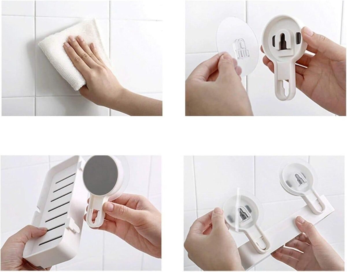Adhesive Soap Dish Holder with Drain - Image 3