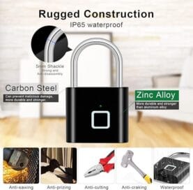 Fingerprint Padlock Rechargeable Keyless Anti-theft Security Smart Door Lock-1 Piece ( Random Colour) - Image 4