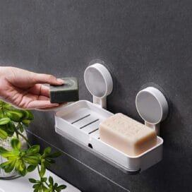 Adhesive Soap Dish Holder with Drain - Image 5
