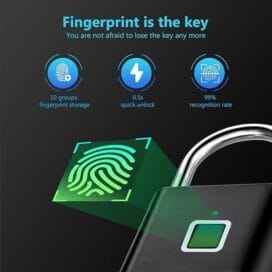 Fingerprint Padlock Rechargeable Keyless Anti-theft Security Smart Door Lock-1 Piece ( Random Colour) - Image 2