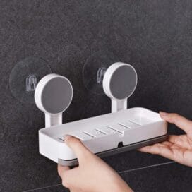 Adhesive Soap Dish Holder with Drain - Image 6