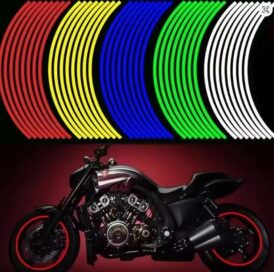 Car Bike Tyre & Body Reflective Stickers (18 stripes of Yellow Colour) - Image 3