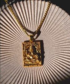 Gold Plated Ganeshji Pendant with Chain - Image 3