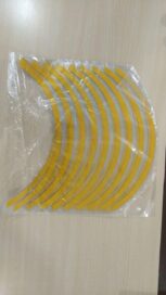 Car Bike Tyre & Body Reflective Stickers (18 stripes of Yellow Colour) - Image 5