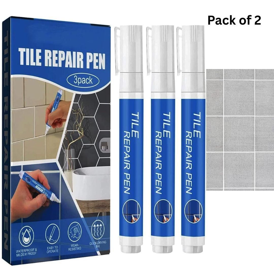 6887544880 Tile Repair Pen (Pack of 2) Grout Pen for Bathroom, Kitchen, Floor & Wall Tiles - Image 1