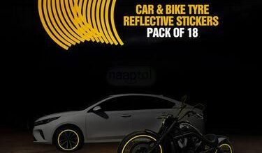 Car Bike Tyre & Body Reflective Stickers (18 stripes of Yellow Colour)