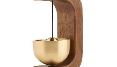 Wind Bell for Home – Dopamine Magnetic Inhalation Copper Bell (Walnut + Beech)