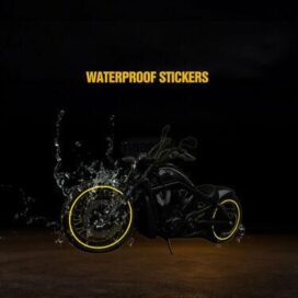 Car Bike Tyre & Body Reflective Stickers (18 stripes of Yellow Colour) - Image 2