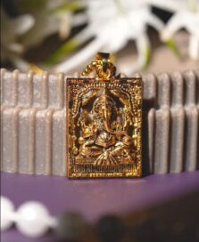 Gold Plated Ganeshji Pendant with Chain - Image 2
