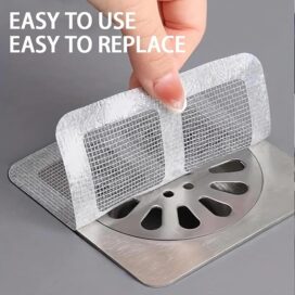 10 Pcs Disposable Bathroom Drain Cover Shower Mesh Sticker Catcher Drain Cover for Bathroom, Kitchen Sink Strainer, Sink Drainer Kitchen Essentials and Kitchen Accessories Items Mesh Strainer - Image 2