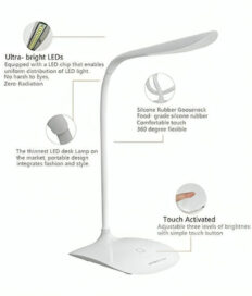Charkee 3W Powerful Rechargeable Emergency Table Lamp / Student Reading Light Pack of 1 - Image 3