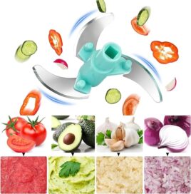 Vegetable Chopper for Kitchen, Onion Chopper, Onion Cutter, Vegetable Cutter for Kitchen (Multicolor) (500ml - 3 Blades) - Image 2