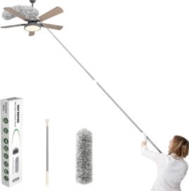 Microfiber Duster for Cleaning Telescopic Extension Long Pole Bendable Head, Scratch-Resistant Cover - Image 2