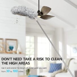 Microfiber Duster for Cleaning Telescopic Extension Long Pole Bendable Head, Scratch-Resistant Cover - Image 6