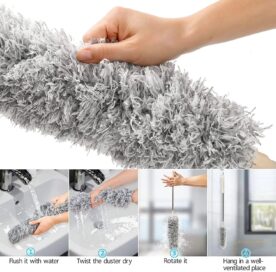 Microfiber Duster for Cleaning Telescopic Extension Long Pole Bendable Head, Scratch-Resistant Cover - Image 3