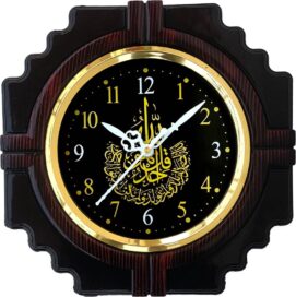 Analog Wall Clock  (Brown, With Glass)