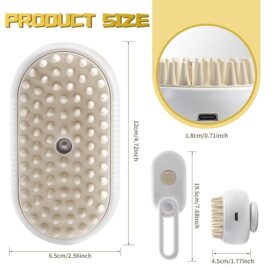 3-in-1 Steam Brush with Steamer - Suitable for Cats, Dogs and All Pets (White) - Image 5