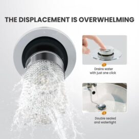Sink Hair Filter – Removable Stainless Steel Drain Stopper Plug | Anti Clog Bathroom & Kitchen Drain Strainer | Reusable Wash Basin Hair Catcher | By Ali Shipping