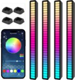 Sound reactive LED rhythm light bar with RGB music sync visualizer in black for gaming and home decor