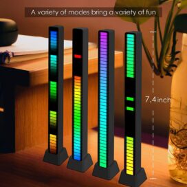 Sound Reactive LED Rhythm Light Bar with Music Sync – RGB Acrylic Ambient Beat Visualizer for Gaming Setup, Party & Studio (Black) - Image 6