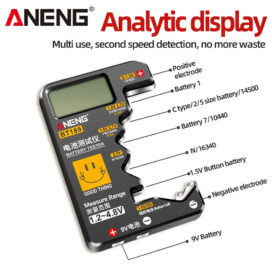 ANENG BT189 Button Cell Battery Tester 9V N D C AA AAA Universal Household LCD Display Battery Tester Power Bank Detectors Tools - Image 6