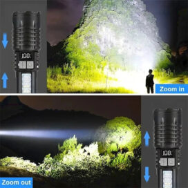High Power LED Flashlight Powerful TYPE-C Rechargeable COB Flashlight With Side Light Torch For Outdoor Camping Hiking - Image 4