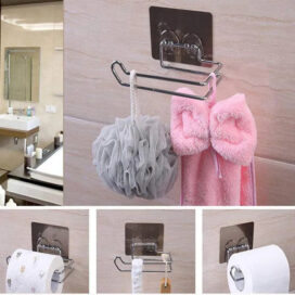 Stailess Steel Wall Mount Self Adhesive Toilet Paper Holder