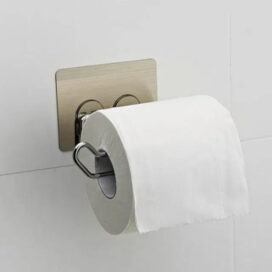 Stailess Steel Wall Mount Self Adhesive Toilet Paper Holder - Image 2